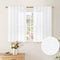 BGment Short Linen Curtains - 36 Inch Length 2 Panels, White Light Filtering Drapes for Kitchen Over Sink
