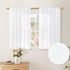BGment Short Linen Curtains - 36 Inch Length 2 Panels, White Light Filtering Drapes for Kitchen Over Sink