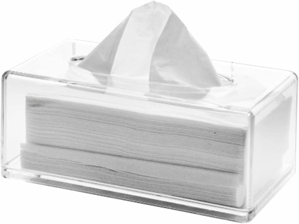 Cq Acrylic Tissue Box Holder - Clear Rectangle Cover for Kleenex Tissue Cube Box, 10.2x5.5 Inch, Home, Office