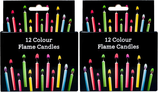Birthday Cake Candles, Happy Birthday Colorful Candles with Holders Included (24 pcs)