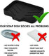 Black Silicone Soap Dish Tray, Self-Draining Holder for Bar Soap, Plastic-Free Soap Dishes for Kitchen Counter