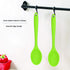 2 Pcs Silicone Spoons for Cooking, Heat Resistant Mixing Utensils for Kitchen Cooking Baking Stirring Tools (Green)