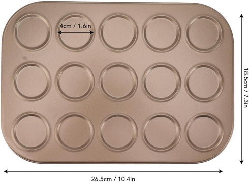 Pssopp Muffin Top Pan, Carbon Steel Muffin Baking Cupcake Tin Bakeware Accessories for Yorkshire Pudding Pies Cupcakes Muffin (15 Hole) by Pssopp