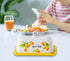 Lemon Butter Dish with Lid, Yellow Ceramic Large Butter Holder with Cover, Painted Butter Tray