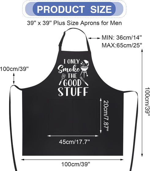 Funny Aprons for Men, 39’’ x 39'' Plus Size Aprons, Adjustable Men Personalized Custom Cooking Aprons Gifts for Dad