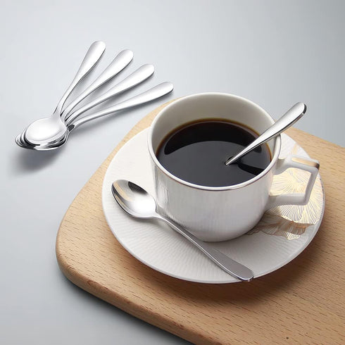 IQCWOOD Coffee Spoons, Mini Espresso Spoons, 6 Pieces Stainless Steel Spoons Silverware Set, 4.7 Inches