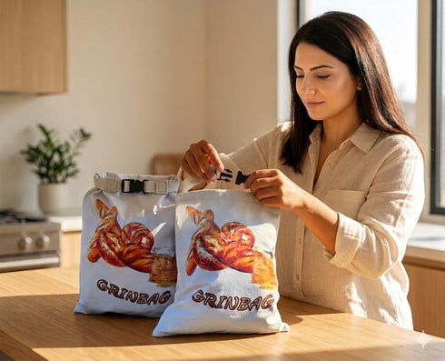 2 Pack |100% Beeswax Alt Reusable Bread Bags | Homemade Bread Storage Linen Cotton | XL Sustainable Bread Storage Bag
