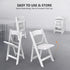 Set 1, (1, VINGLI White Resin Folding Chair with Padded Cushion, of Plastic Foldable Seat for Indoor & Outdoor Use
