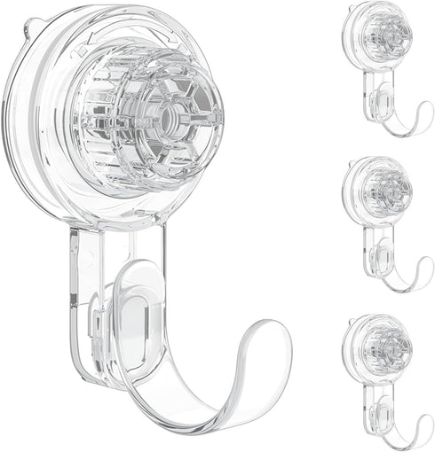 Heavy Duty Wreath Door Hanger, Clear Suction Cup Hooks for Front Door, Plastic Hook for Halloween Christmas Décor