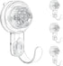 Heavy Duty Wreath Door Hanger, Clear Suction Cup Hooks for Front Door, Plastic Hook for Halloween Christmas Décor