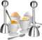 vibedor Egg Cups and Egg Cracker Set for Soft Boiled Eggs, 2 Stainless