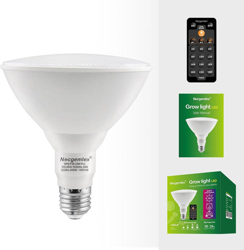 PAR38 Dimmable, Dimming Smart LED Grow Light, Sun Mode - Mimics Real Sunshine, Daily Run Auto Timer, Remote Control