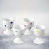 Cinf Ceramic Polka Dots Egg Cup Gift Set of 4 Porcelain Holder Breakfast Boiled Cooking Tools Stable Easy to Clean Childhood Memories Table Decoration Kitchen