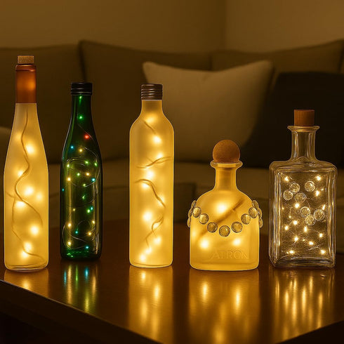 8.5 20 24 Inch Novelty Lights Foot Light Mini LED Crafting Lights, Warm White LEDs on Green Wire, Lead, Non-Connectable