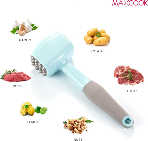 Meat Tenderizer Hammer Mallet with Comfort Grip Rubber Handle, Dual-Sided Pounder for Tenderizing Meat
