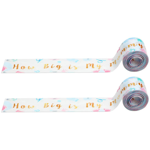 Sumind 2 Rolls Tummy Measuring Tape, Belly Baby Shower Game Party Favors Measure Tape Game Supplies