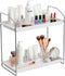 2 Tier Bathroom Organizer Countertop,Vanity Organizer,Tool-Less Installation Vanity Shelf Small Plastics Countertop