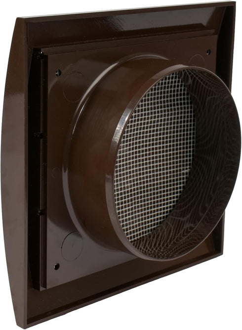 Brown Exhaust Hood Vent 4'' Inch with Built-in Pest Guard Screen, White Air Vent Cover for HVAC Exhaust
