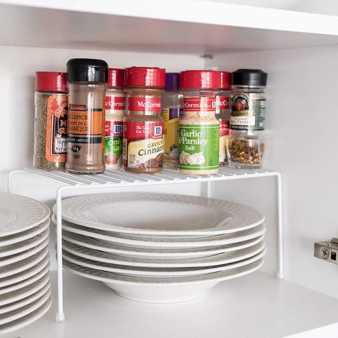Evelots Wire Rack Cabinet Shelf Organizer - 2 Pack Sturdy Metal Riser Shelf for Kitchen, Freezer, Pantry