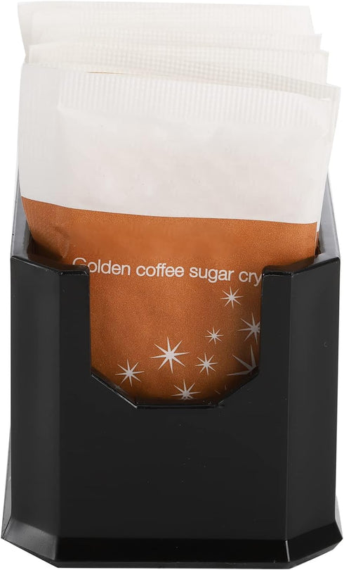 Set 8 Packet Packets Dicunoy of Sugar Holder, Plastic Black Sugar Caddy for Restaurant, Sugar Bag Sweetener Storage