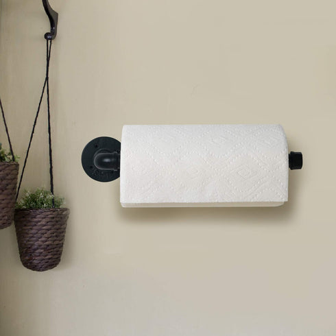 HouseAid Industrial Pipe Paper Towel Holder for Kitchen, Vintage Style Heavy Duty DIY Rustic Paper Towel Rack, Wall