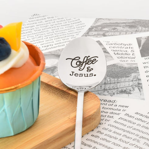 Easter Gifts Coffee and Jesus Spoon, Christian Gifts for Men, Women, Catholic Coffee Lover Gifts