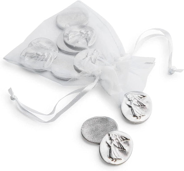 DANFORTH – Vilmain Pocket Angel Tokens/Coins, Pewter, Made in the USA, Gift Bag (Pack of 10)