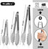 Walfos Stainless Steel Kitchen Tongs - 7, 9, and 12 Inch, Set of 3 Heavy Duty Locking Tongs for BBQ