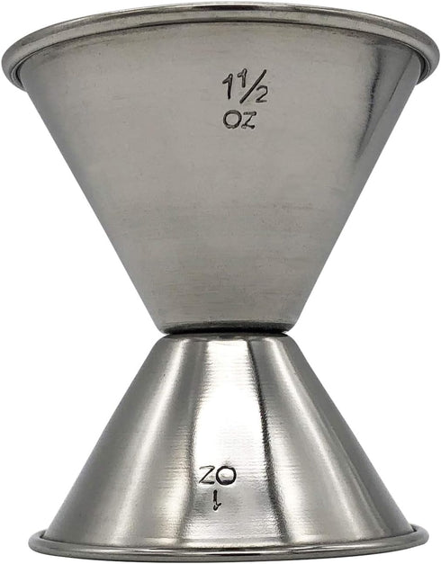 Hudson & Lane Stainless Steel Cocktail Barware Double Measuring Jigger, 1 oz x 1.5 oz