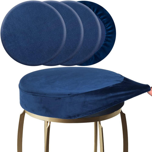 SINOSSO 4 Pcs Bar Stool Covers, Super Soft Velvet Dia.15.5"-18" Round Stretchy