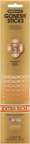 Sandalwood GOXRSA Gonesh Stick Incense, Single 20-stick Pack, Gold