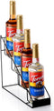 Coffee Syrup Rack for Coffee Bar Accessories, Organizer Holds 4 Bottles, Fits with Torani and Monin Syrup