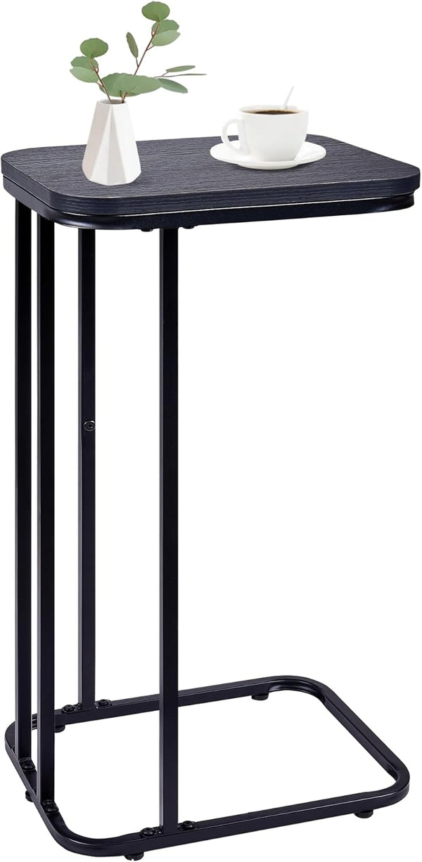 KJGKK C Shaped End Table, 27 Inches High Small Side Table for