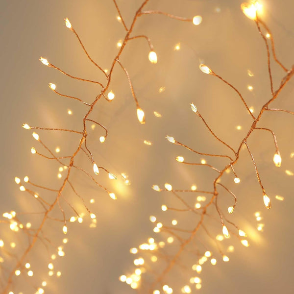 QBIS 240 LED Christmas Cluster Lights, 10ft Warm White Fairy Lights on