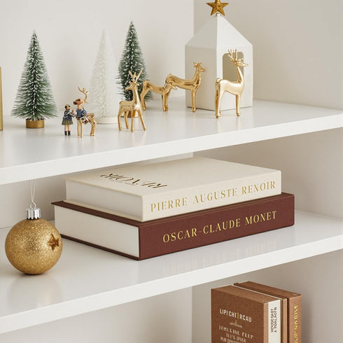 Set 2 Aesthetic Decorative Books - of Linen Fake/Faux Books Enhance Your Coffee Table, Living Room, Bookshelf, Bedside