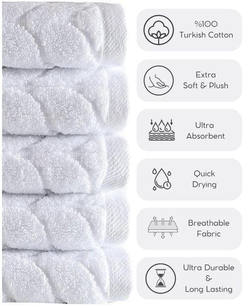 Set 35x70) BAGNO MILANO Turkish Cotton Bath Towels, Hand Towels - Soft Plush Jacquard Collection Luxury Towels (Latte