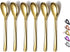 Gold Demitasse Espresso Spoons, 5.5'' Mini Coffee Spoons, Set of 6, Dishwasher Safe