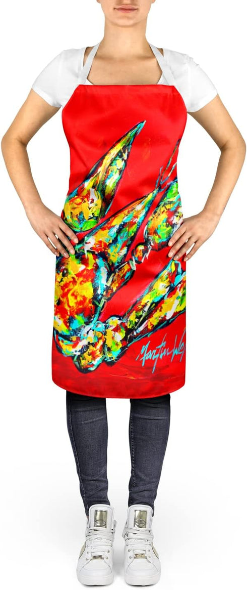 Caroline's Treasures MW1248APRON Hot Head #2 Crawfish Apron for Cooking, Kitchen, Baking, Crafts, Gardening, Large,