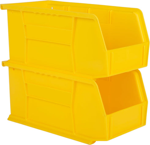 Hudson Exchange 11" x 5-1/2" x 5" Plastic Stackable Storage Bin and Hanging Container (Yellow)