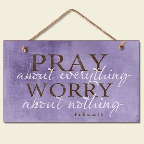 bouti1583 Pray About Everything Wooden Sign Decor, 9.5" by 5.75"