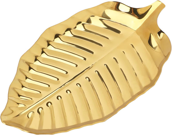 Gold Spoon Rest for Kitchen Counter, 6.7inch Gold Leaf Spoon Rack, Stainless Steel Utensil Holder for Cooking