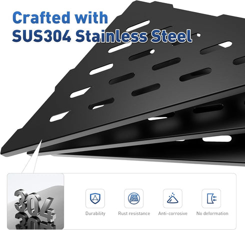 2 Pack, 10" 304 Black,10") lives Corner Shower Shelves Black Corner Shelf for Bathroom, Stainless Steel Grout