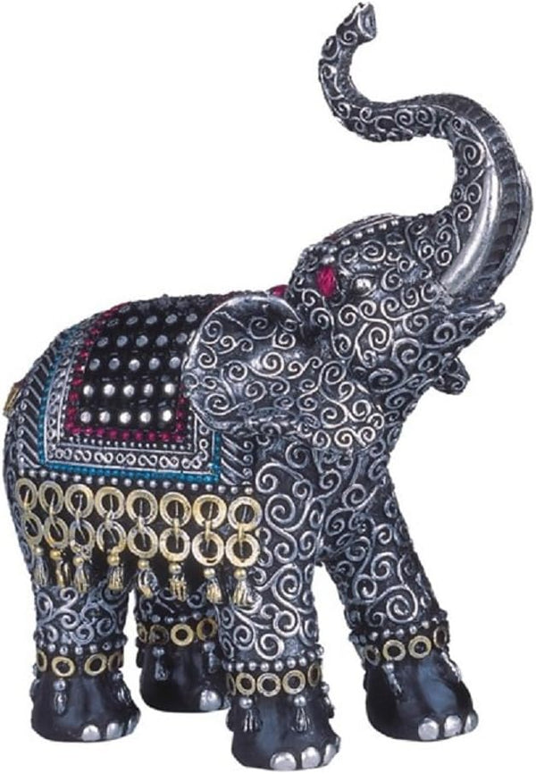 George S. Chen Imports SS-G-88051 Black Thai Elephant Collectible Figurine Statue, Trunk Raised