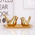 2 XMGZQ Pcs Gold Decor Accents,Small Animal Statues,Modern Home Decorative, Birds Sculpture, Ornaments for Shelf