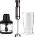MasterChef Handheld Immersion Blender, 400W Stainless Steel Emulsifier with Chopper Attachment & Measuring Jug for Baby