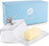 Arthur Court Glass Butter Dish with Lid Butterfly Knob | Classic 2-Piece