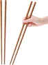 16.5 Inches Wooden Cooking Chopsticks, 2 Pairs Reusable Long Anti-Slip Chopsticks for Noodles, Frying, Hotpot