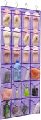 Modern Over the Door Shoe Rack Organizer with 24 Clear PVC Pockets,