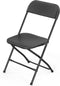 VINGLI Black Plastic Folding Chairs, Set of 1, Heavy-Duty Commercial Seats with