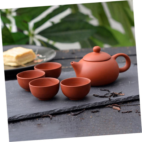 1 Set Purple Clay Teapot Set, Travel Chinese Tea Set with Teapot and Cup for Grace Tea Ceremony Accessories